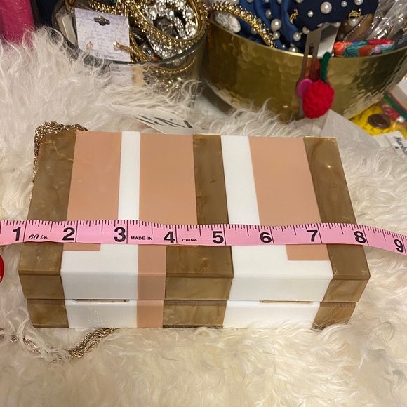 ZARA Multicolor Geometric Clutch with Gold Chain NWT! - Picture 8 of 9